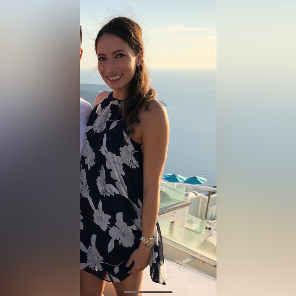 Aqua high neck dress